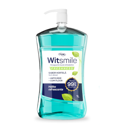 ANTISSEPTICO WITSMILE MENTA C.BOMBA S\ALC.FGM 1LT