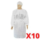 Avental M\L PP30 Punho Branco Asseptico PCT.C\10
