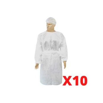 Avental M\L PP30 Punho Branco Asseptico PCT.C\10