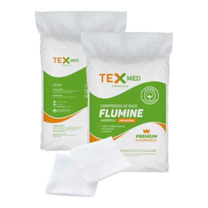 Compressa de Gaze Não Estéril Flumine 11 Fios - Tex Med Compressa de Gaze Não Estéril Flumine 11 Fios - Tex Med