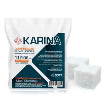 Compressa de Gaze Não Estéril Karina 11 Fios - Amed Compressa de Gaze Não Estéril Karina 11 Fios - Amed