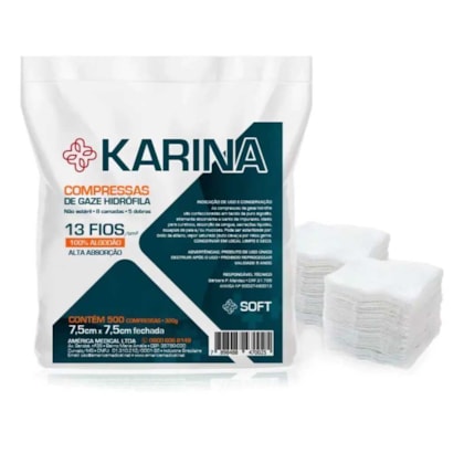 Compressa de Gaze Não Estéril Karina 13 Fios - Amed Compressa de Gaze Não Estéril Karina 13 Fios - Amed