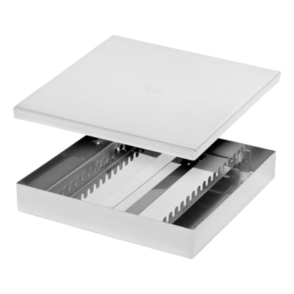 Estojo Inox Perfurado para 15 instrumentos 19,5x19,5cm - Fava Estojo Inox Perfurado para 15 instrumentos 19,5x19,5cm - Fava