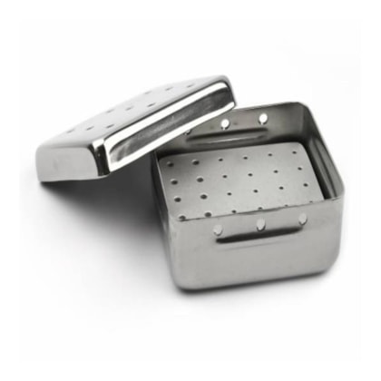 Estojo Inox Perfurado para 30 pontas 07x06x3cm - Fava Estojo Inox Perfurado para 30 pontas 07x06x3cm - Fava