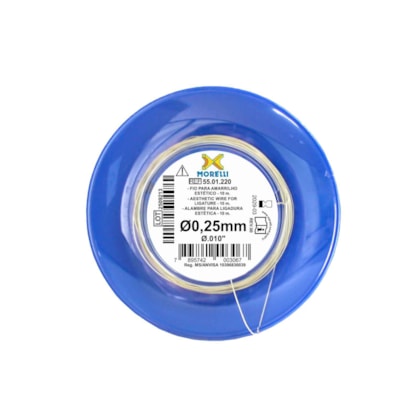 Fio CrNi para Amarrilho Estético em Rolo 10 metros Redondo - Ø0,25mm (.010") - 5501220 - Morelli Fio CrNi para Amarrilho Estético em Rolo 10 metros Redondo - Ø0,25mm (.010") - 5501220 - Morelli