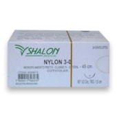 Fio de Sutura Nylon Preta Trançada 45cm 1/2 CT. TRG. 1.5 cm - Shalon Fio de Sutura Nylon Preta Trançada 45cm 1/2 CT. TRG. 1.5 cm - Shalon