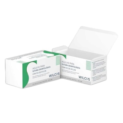 Fio de Sutura Nylon Preta Trançada 45cm 3/8 CT. TRG. 2.0 cm - Wilcos Fio de Sutura Nylon Preta Trançada 45cm 3/8 CT. TRG. 2.0 cm - Wilcos