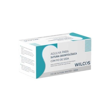 Fio de Sutura Seda Preta Trançada 45cm 1/2 CT. TRG. 1.7 cm - Wilcos Fio de Sutura Seda Preta Trançada 45cm 1/2 CT. TRG. 1.7 cm - Wilcos