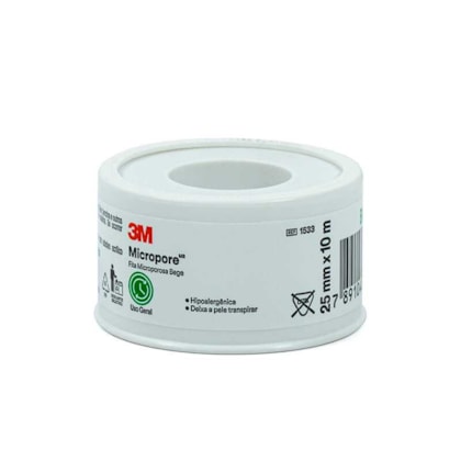 Fita Hipoalergênica Micropore Bege 25mm x 10m - 3M Solventum Fita Hipoalergênica Micropore Bege 25mm x 10m - 3M Solventum