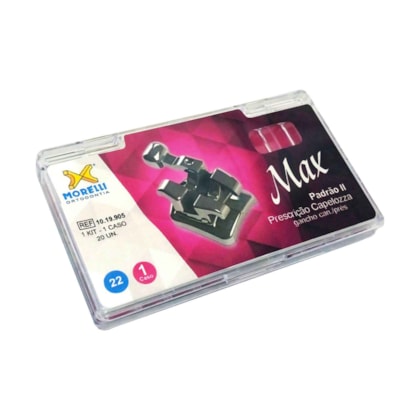 Kit de Bráquetes 01 caso Capelozza Max Padrão II .022" - Gancho Can./Prés - 1019905 - Morelli Kit de Bráquetes 01 caso Capelozza Max Padrão II .022" - Gancho Can./Prés - 1019905 - Morelli
