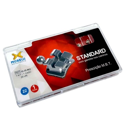 Kit de Bráquetes 01 caso M.B.T. Standard .022" - Gancho Can. - 1035902 - Morelli Kit de Bráquetes 01 caso M.B.T. Standard .022" - Gancho Can. - 1035902 - Morelli
