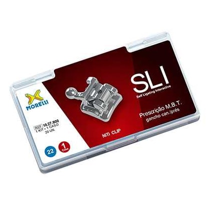 Kit de Bráquetes 01 caso Prescrição M.B.T. SLI .022" Gancho Can./Prés - 1027900 - Morelli Kit de Bráquetes 01 caso Prescrição M.B.T. SLI .022" Gancho Can./Prés - 1027900 - Morelli