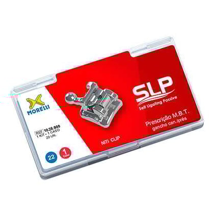 Kit de Bráquetes 01 caso Prescrição M.B.T. SLP .022" Gancho Can./Prés - 1028900 - Morelli Kit de Bráquetes 01 caso Prescrição M.B.T. SLP .022" Gancho Can./Prés - 1028900 - Morelli
