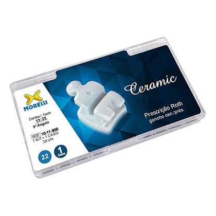 Kit de Bráquetes 01 caso Roth Ceramic .022" - Gancho Can./Prés - 1011900 - Morelli