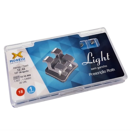 Kit de Bráquetes 01 caso Roth Light .018" - Can. 13° Ang. - 1010906 - Morelli Kit de Bráquetes 01 caso Roth Light .018" - Can. 13° Ang. - 1010906 - Morelli