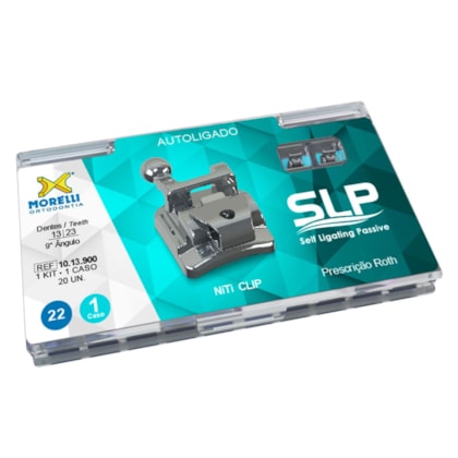 Kit de Bráquetes 01 caso Roth SLP .022" - Can. 9° Ang. - Gancho Can./Prés - 1013900 - Morelli Kit de Bráquetes 01 caso Roth SLP .022" - Can. 9° Ang. - Gancho Can./Prés - 1013900 - Morelli