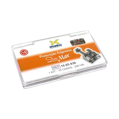 Kit de Bráquetes 10 casos Edgewise Slim Max .018" - Gancho Can. - 1065936 - Morelli Kit de Bráquetes 10 casos Edgewise Slim Max .018" - Gancho Can. - 1065936 - Morelli