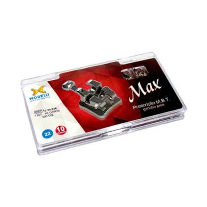 Kit de Bráquetes 10 casos M.B.T. Max .022" - Gancho Prés - 1035936 - Morelli Kit de Bráquetes 10 casos M.B.T. Max .022" - Gancho Prés - 1035936 - Morelli