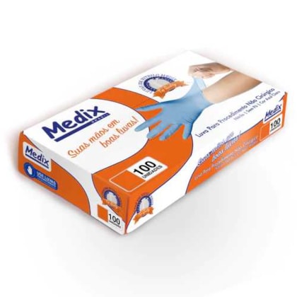 Luva de Procedimento de Nitrilo Azul Sem Pó - Medix Luva de Procedimento de Nitrilo Azul Sem Pó - Medix
