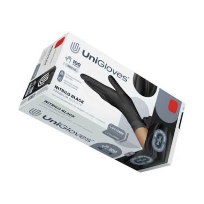 Luva de Procedimento de Nitrilo Preta Sem Pó Premium Quality - Unigloves Luva de Procedimento de Nitrilo Preta Sem Pó Premium Quality - Unigloves