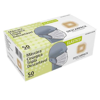 Máscara Descartável Tripla com Elástico - Descarpack Máscara Descartável Tripla com Elástico - Descarpack