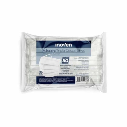Máscara Descartável Tripla com Elástico - Inoven Máscara Descartável Tripla com Elástico - Inoven