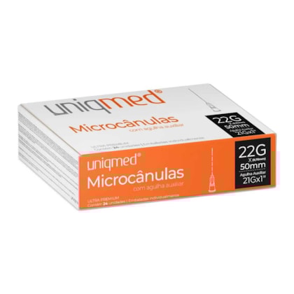 Microcânulas 22G (0.70mm) x 50mm - Uniqmed