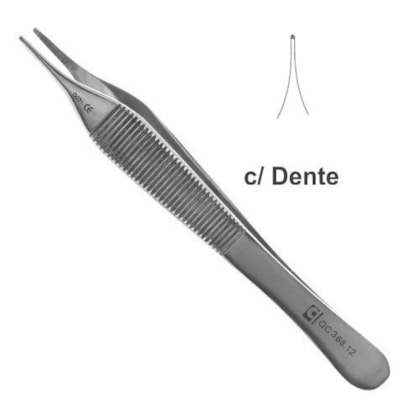 Pinça Adson com Dente 12cm - Quinelato Pinça Adson com Dente 12cm - Quinelato