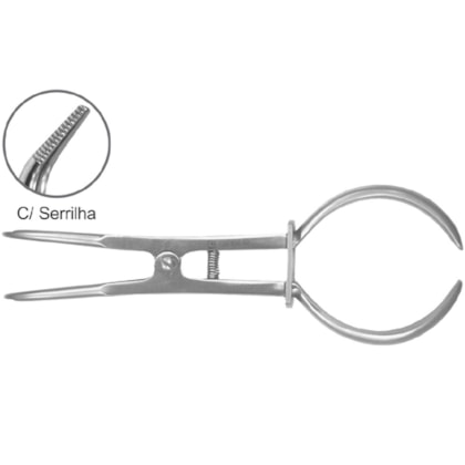 Pinça Porta Grampo Palmer serrilhada - Quinelato Pinça Porta Grampo Palmer serrilhada - Quinelato