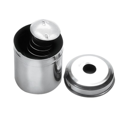 Porta Algodão Inox Limpo com Mola 08x10cm - Fava Porta Algodão Inox Limpo com Mola 08x10cm - Fava