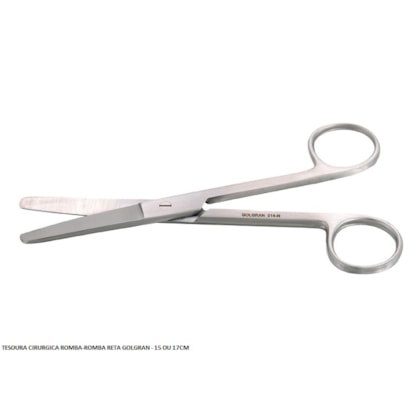 Tesoura Cirúrgica Romba-Romba 17cm Reta - Golgran Tesoura Cirúrgica Romba-Romba 17cm Reta - Golgran