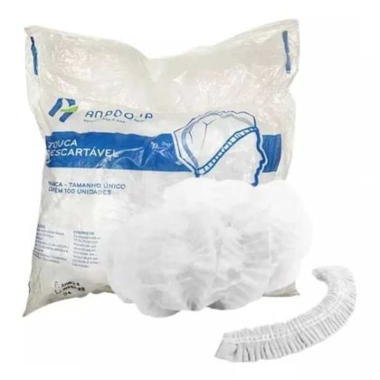 Touca Descartável com Elástico Branca - Anadona Touca Descartável com Elástico Branca - Anadona