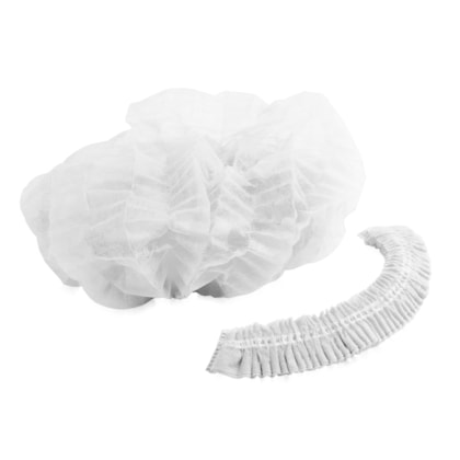 Touca Descartável com Elástico Branca - Fava Touca Descartável com Elástico Branca - Fava